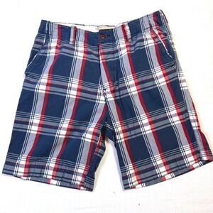 Hollister Plaid Shorts Mens Size 34 Blue Red White Casual Chino Shorts